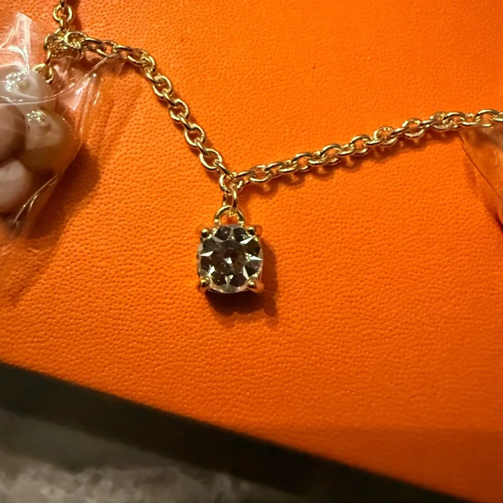 COACH Gold Multi-Charm Flower Pendant Necklace - - Picture 6 of 10